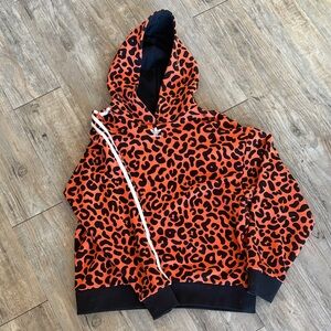 adidas Orange and Black Leopard Print Hoodie